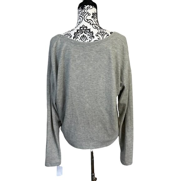Project Social T | Women's Grey Drop Shoulder Scoop Neck Sweater Large - Picture 4 of 6